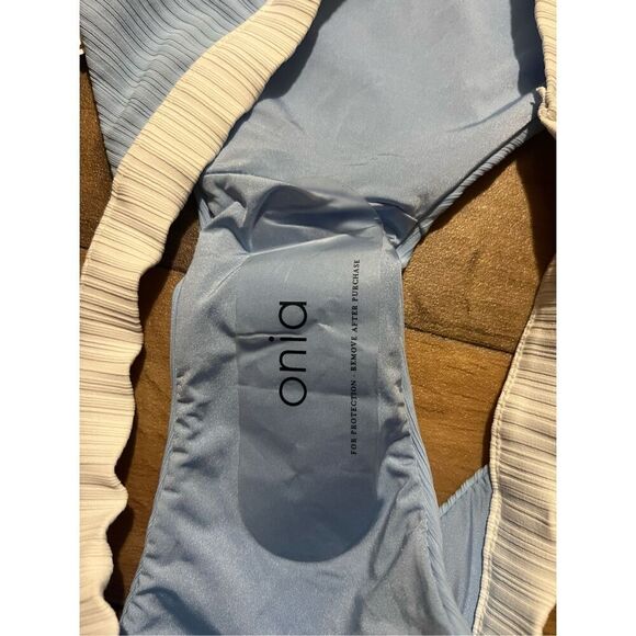 Onia Leila Blue With White Trim Bikini Bottom Woman’s Size XL NEW MSRP $95 - Picture 7 of 9
